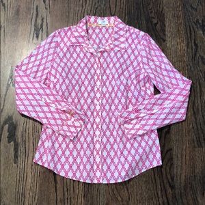 Pink Quatrefoil Crown & Ivy Blouse